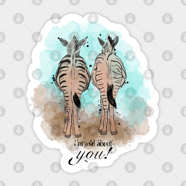 Zebra valentine's design Sticker by CharlieCreates